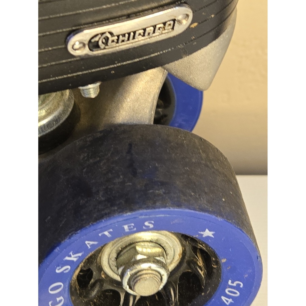 Chicago Skates Mens Sz 12 CRS405 Black Classic Rink Quad Roller Skates Aluminum - Picture 11 of 16